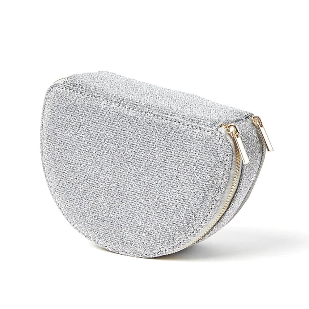 Loft Silver Sparkly Jewelry Case Bag